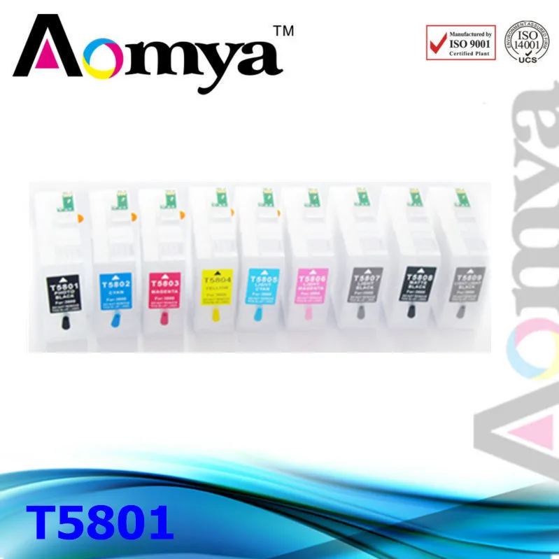 T5801 пустой многоразовый чернильный картридж для Epson Stylus pro 3880 картриджи принтера с
