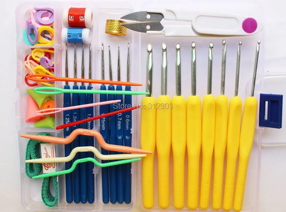 Набор инструментов для шитья и вязания 16 размеров|crochet set|crochet hooks needlessewing set |