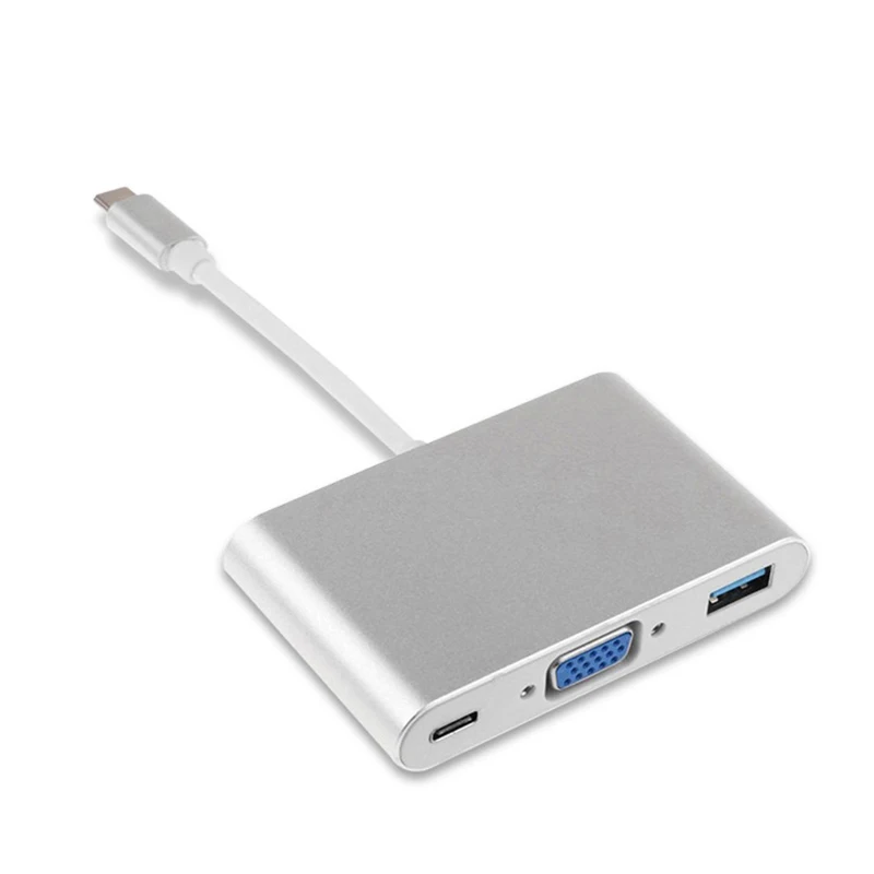 Silver 3 in 1 Hxairt Тип C к HDMI USB 3,0 зарядки адаптер конвертер USB-C 3,1 хаб адаптер для Mac Air Pro huawei Mate10 samsung S8 плюс новые - Цвет: Silver 3 in 1