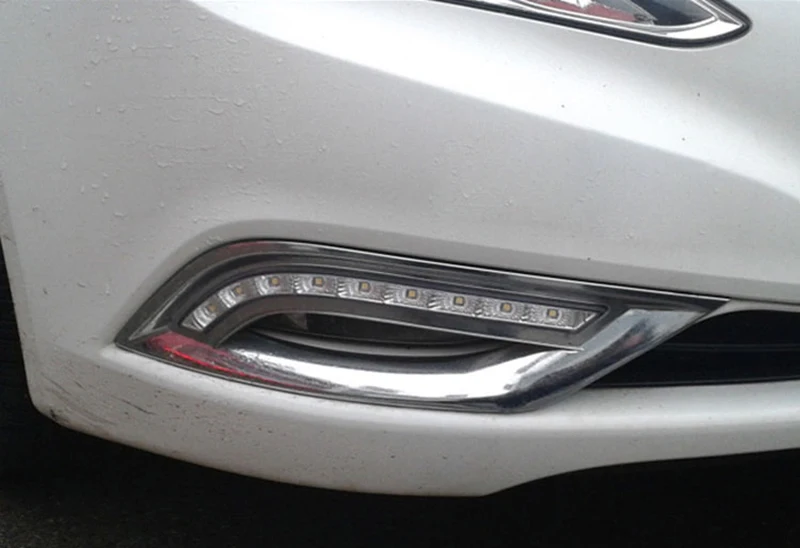 2 шт. ABS дневные ходовые огни для hyundai SONATA 2011-- белый+ желтый указатель поворота DRL
