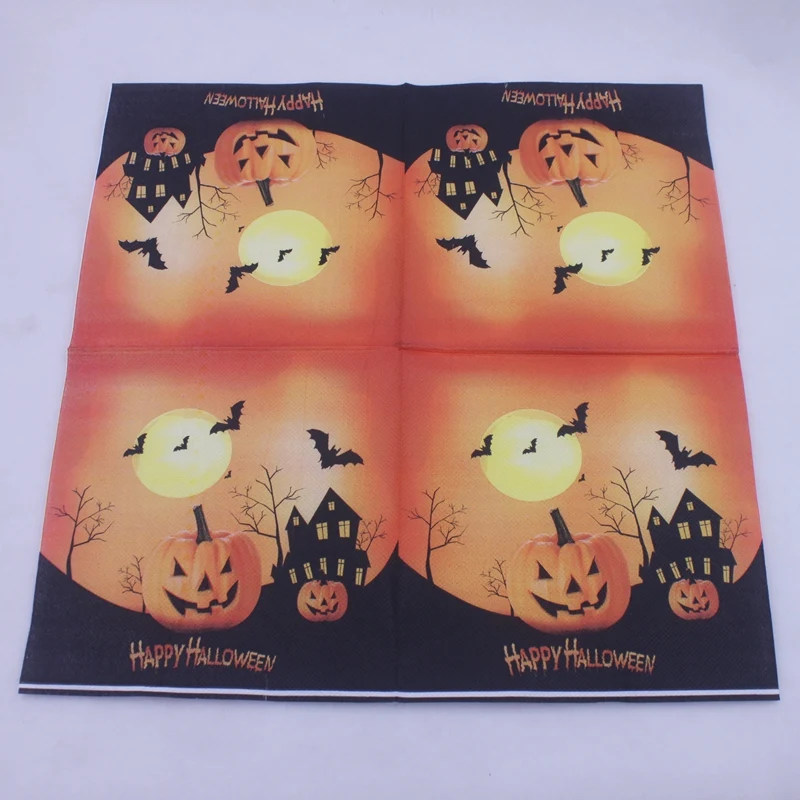 [RainLoong] и надписью &quotHappy Halloween&quot Бумага салфетки тыквы Cushaw для