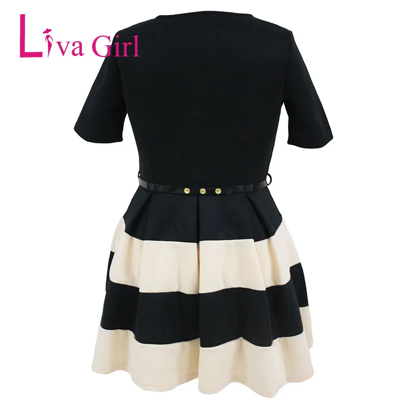 LIVA Девушка Полосатый Плюс размер женское платье для катания на коньках 2019 Весна
