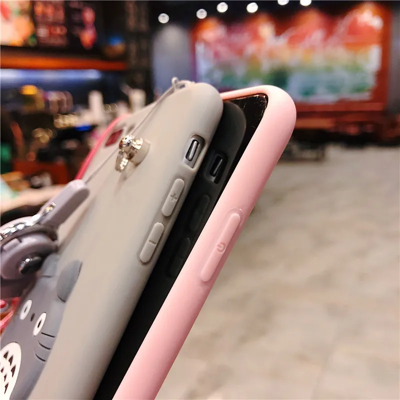 Cute Cartoon Pig Phone Case For iphone X XS Max XR 6 6s 7 8 plus Cover Funny Doll Hang Rope TPU Soft Cases Capa |