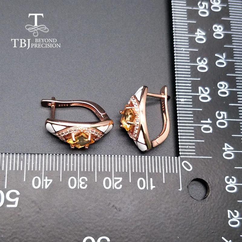 Женские серьги с цитрином TBJ подарочные ювелирные украшения натуральными