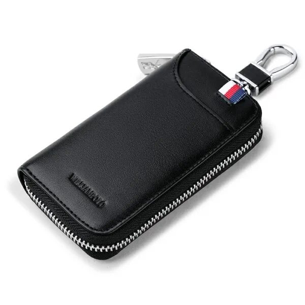 Black Hook Plate Мужские кошельки для ключей из натуральной коровьей кожи, мужские тонкие мужские модные роскошные автомобильные держатели для ключей, органайзер, чехол на молнии, ключница - Цвет: Black Hook Plate