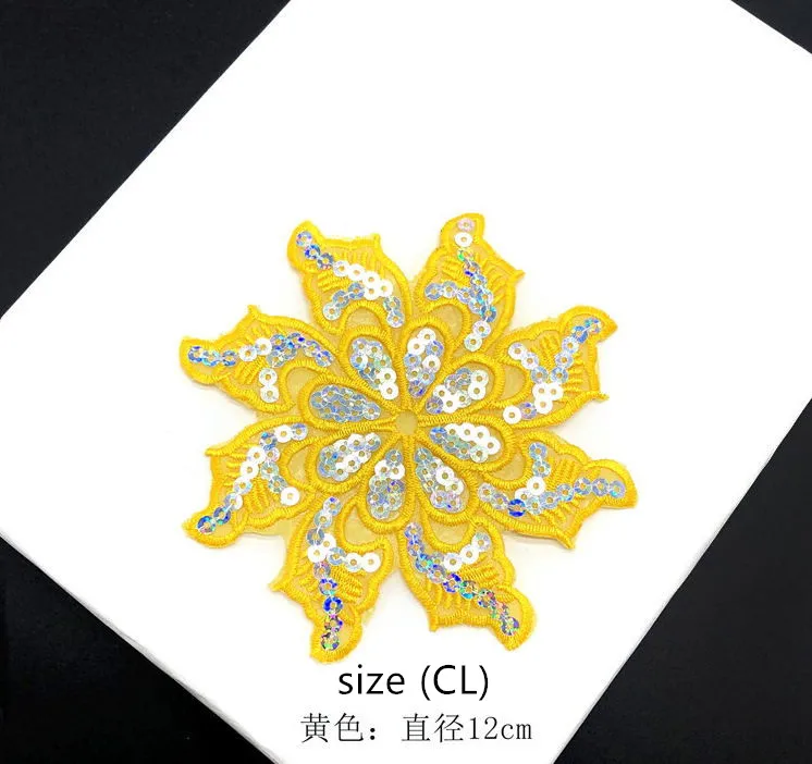 Новое поступление 20 шт. с цветочным узором и блестками для вышитые патчи железные