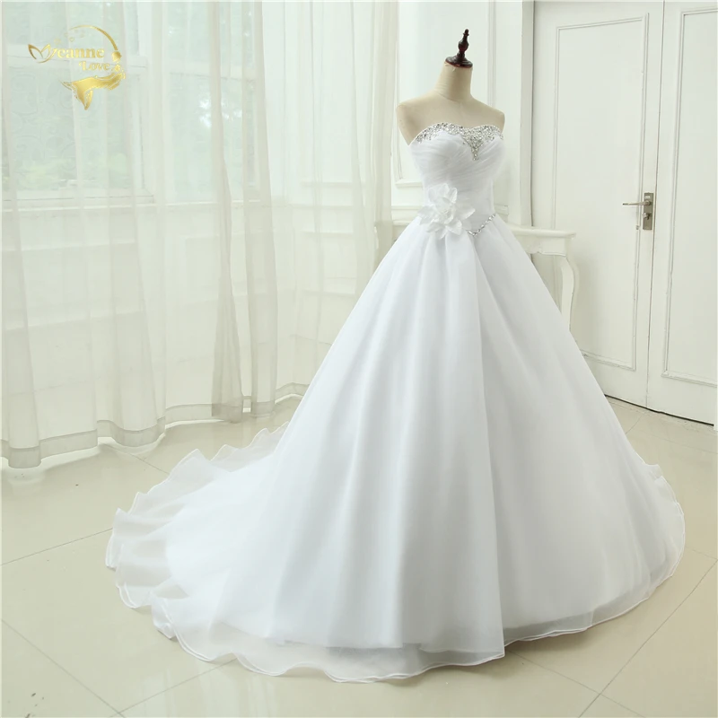 Новое Лучшее качество Vestido De Noiva Robe De Mariage ТРАПЕЦИЕВИДНОЕ свадебное платье из органзы Милое Свадебное платье с оборками 3399260