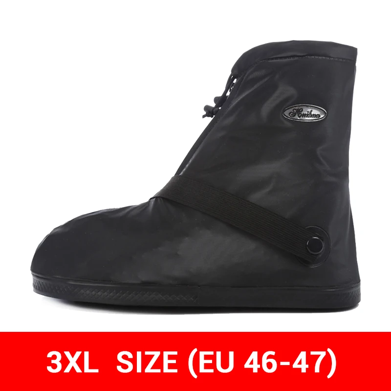 H-188-XXXL-Black Непромокаемые ботинки в байкерском стиле; водонепроницаемые велосипедные ботинки; нескользящие мотоциклетные ботинки; непромокаемые байкерские ботинки; Многоразовые - Цвет: H-188-XXXL-Black