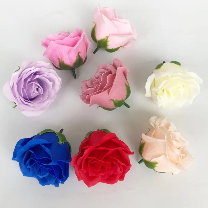 

Hand-made 6 layer roll flower head 7.5 cm soap rose store bouquet gift Free Shipping