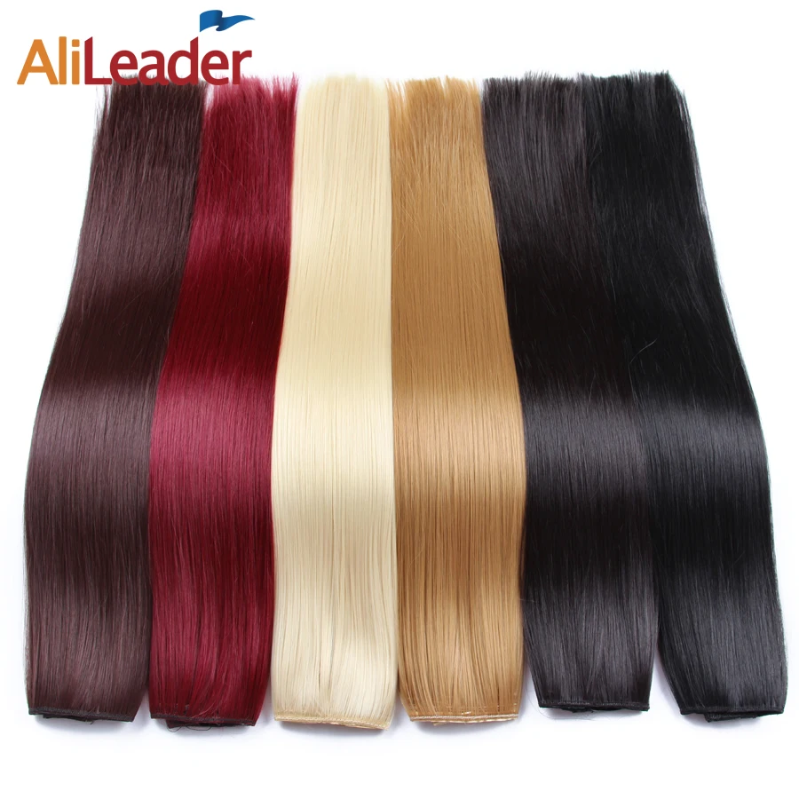 Alileader 22-дюймовые Длинные накладные волосы на клипсах черные коричневые