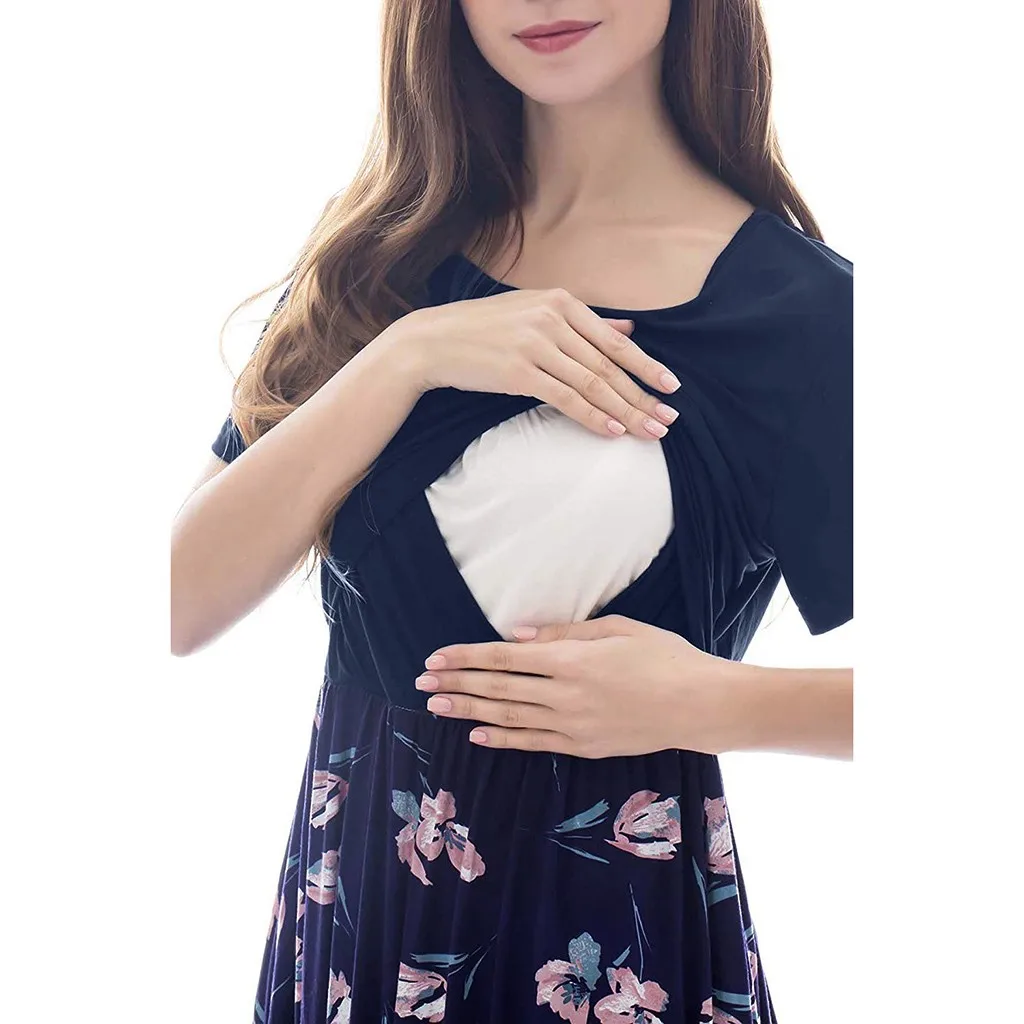 Женское платье для беременных SAGACE летние платья кормящих матерей с цветочным