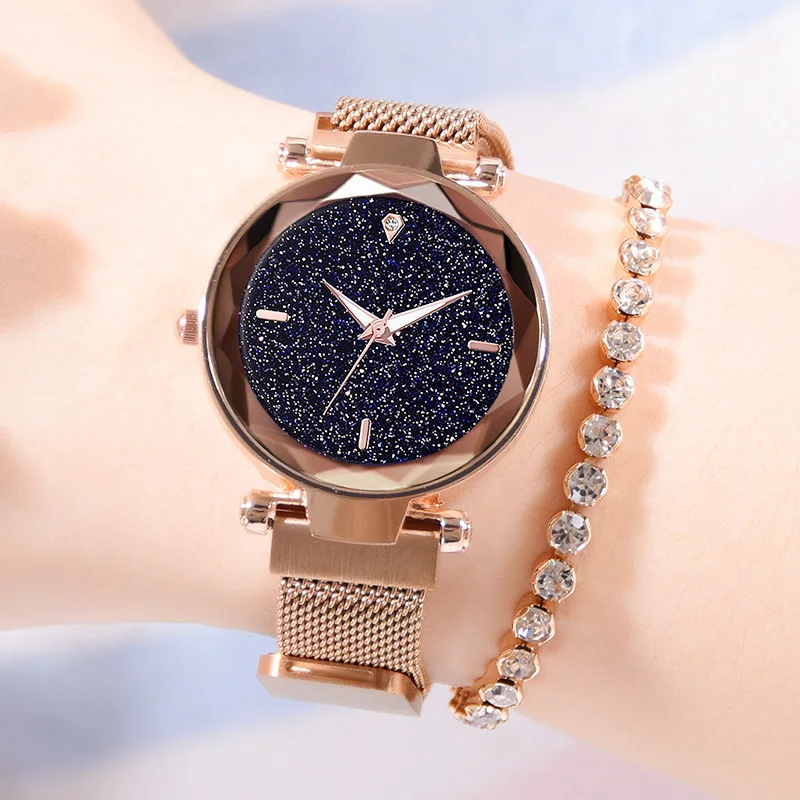 Горячая распродажа Женские часы Новые Звездное небо женские роскошные магнитные