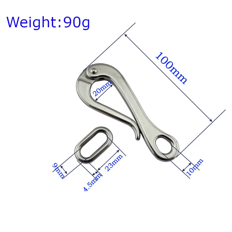 100 мм пеликан крюк и глаз с быстроразъемным звеном морская нержавеющая сталь