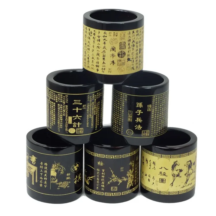 Бесплатная доставка бамбуковый держатель для ручек рельефная китайская