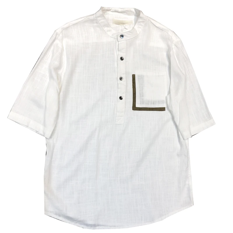 Брендовая Новая мужская летняя рубашка мода 2019 льняные мужские рубашки с