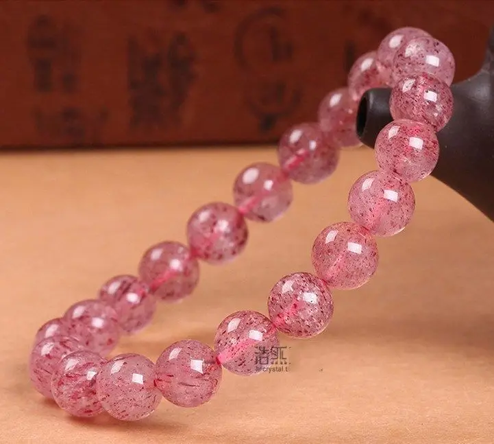 Бесплатная доставка натуральный красный клубника кварцевый круглый Бусины