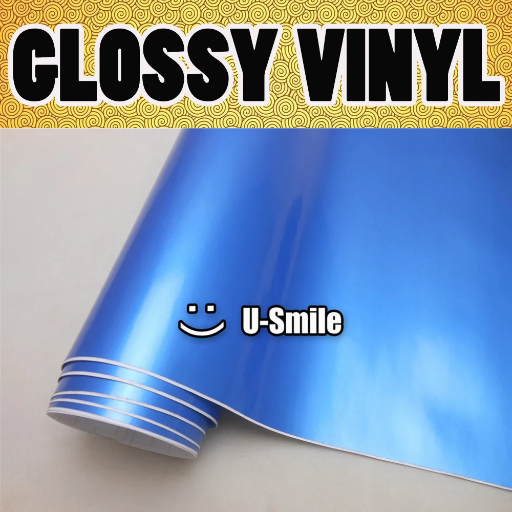 

GLOSS PEARL BLUE GLOSSY Vinyl Wrap Decal Sheet Glossy Pearl Blue Self Adhesive Vinyl Size:1.52x30m/Roll