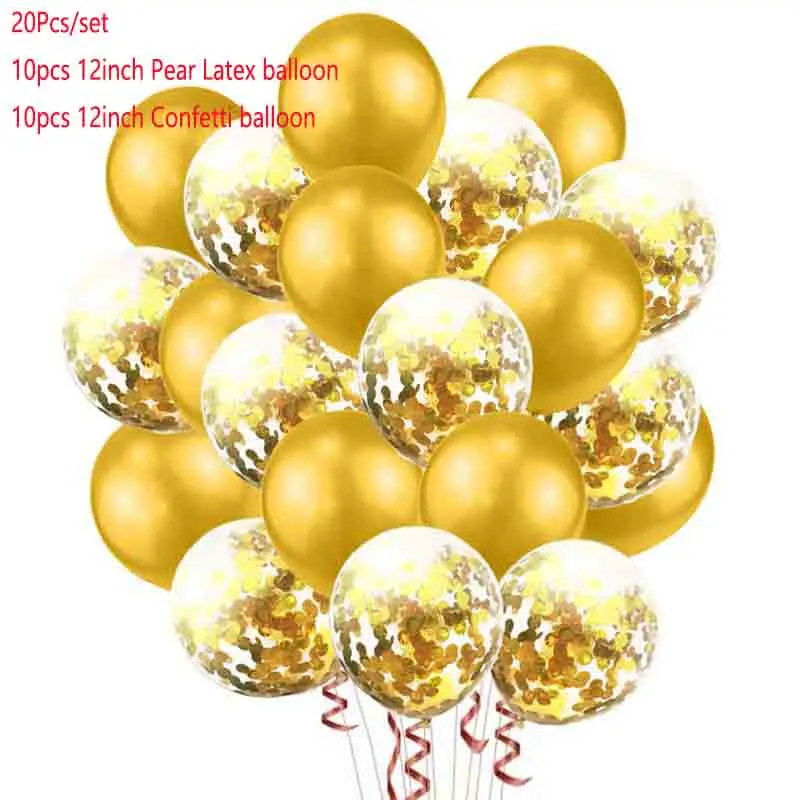 20PCS Gold Смешанные металлические золотые шары деко день рождения металлические шарики для день рождения вечерние украшения детский воздушный шар "Конфетти" Воздушные шары Свадебный декор - Цвет: 20PCS Gold