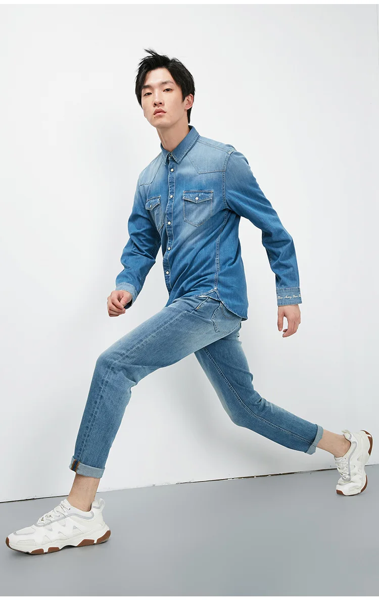 JackJones мужские стрейч Светильник Цвет Slim Fit обтягивающие джинсы с буквенным принтом-219232505