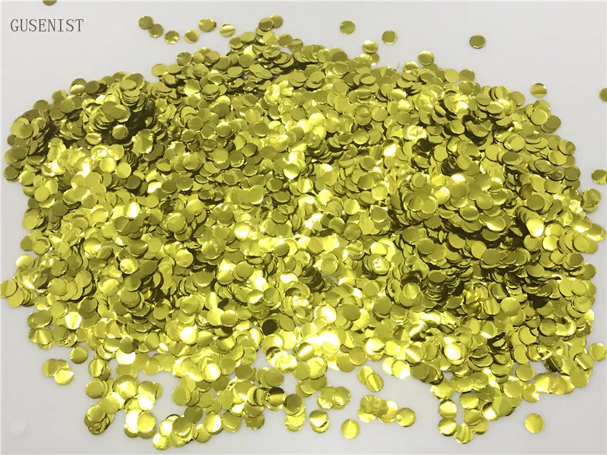 1 см 50 г/пакет металлической розово-Золотое конфетти золото маленький круг ПВХ