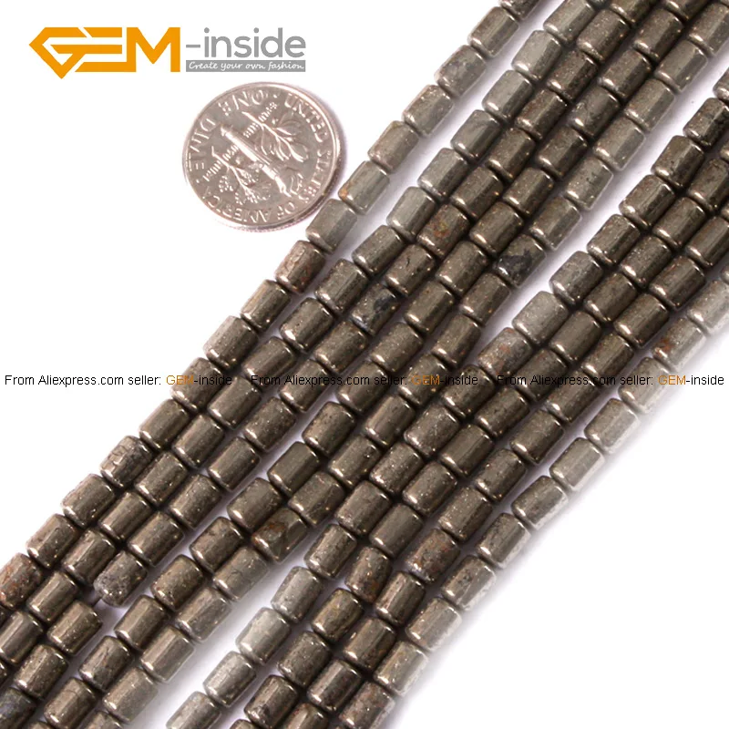 Цилиндрическая цилиндрическая трубка колонна серый пиритовый Бисер для