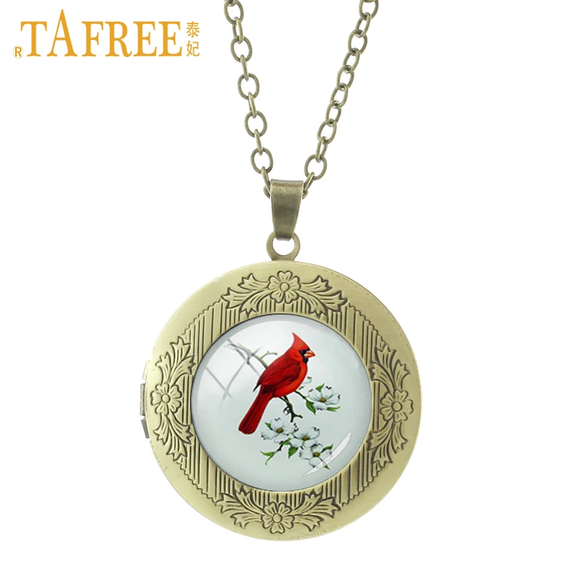 TAFREE 2017 новое красное ожерелье с кардиналом Модный кулон птицами для женщин