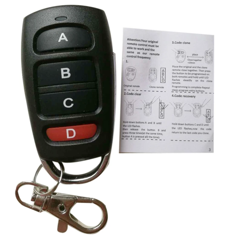 Пульт дистанционного управления для двери гаража автомобиля 433 МГц