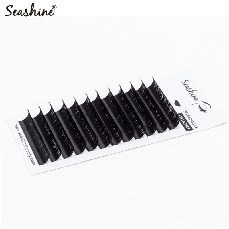 Ресницы Накладные Seashine синтетические L curl 8-15 мм индивидуальные мягкие для