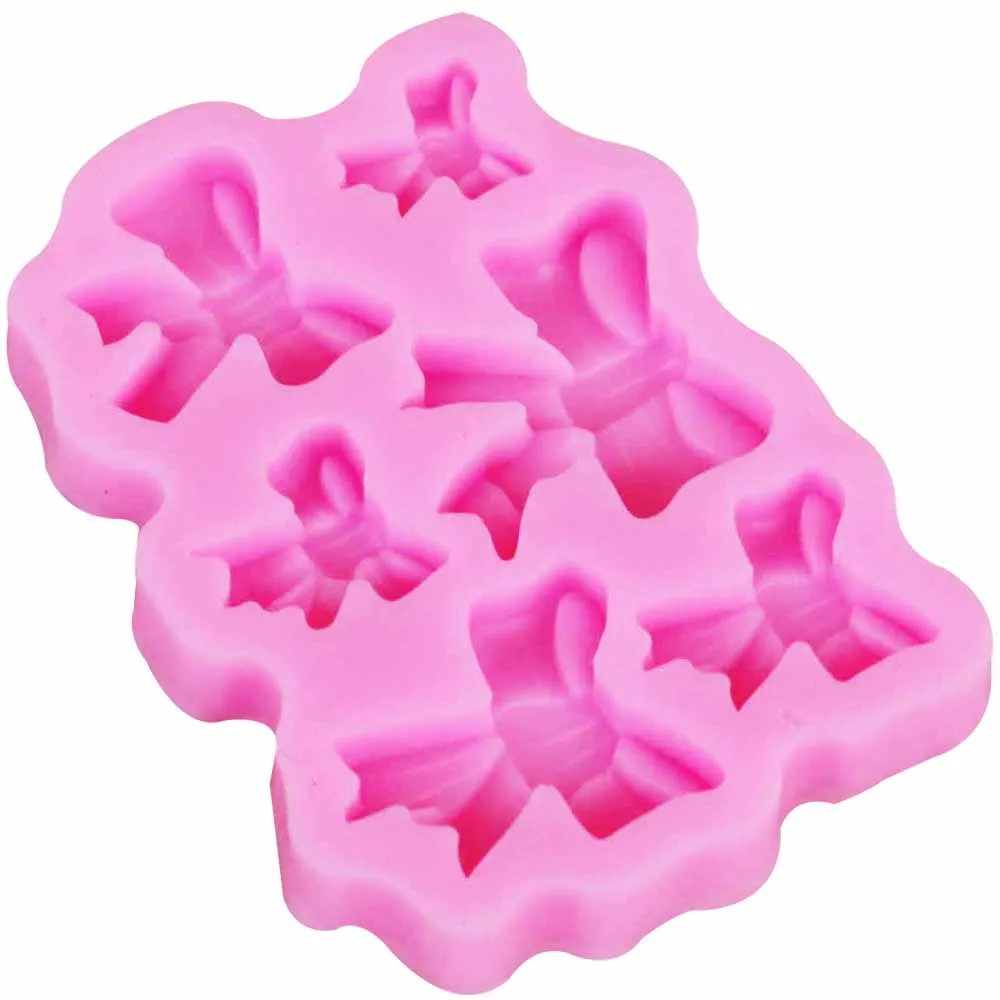 10PCS/SET Bow Tie Ribbon Silicone Cake Baking Molds Fondant Decorating Tools 3D Gumpaste Chocolate Candy Clay Moulds m871 | Дом и сад