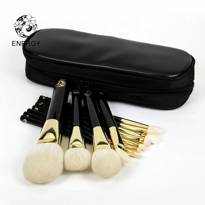 ENERGY Brand 11pcs Professional Makeup Brush Set Make Up Brushes Synthetic Hair Aluminum Ferrule Wood Handle Pincel Maquiagem