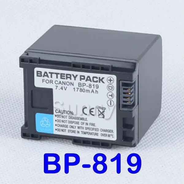 BP-819 Battery for Canon XA10 and VIXIA HF S10,S11,S20,S21,S30,S100,S200 and VIXIA HF11, HF20, HF21, HG20, HG21, HF200 Camcorder