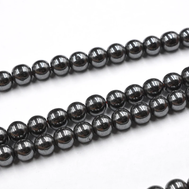 Бусины из черного гематита, 4/6/8/10 мм, для изготовления ювелирных изделий