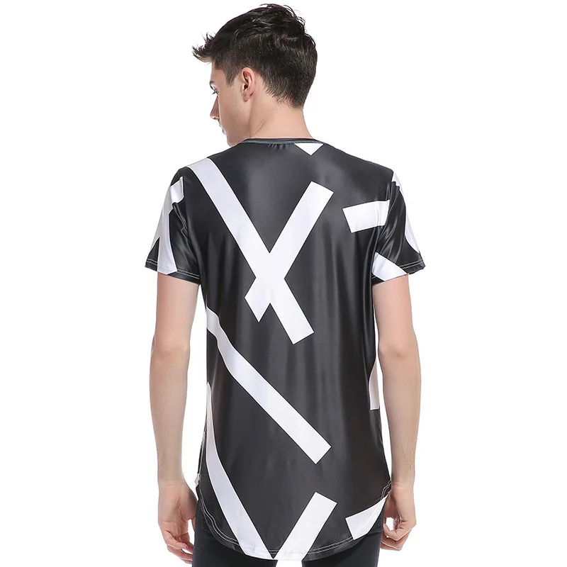 Бренд Jamickiki Для мужчин футболки Мода 2017 Лето Мужской Повседневное полоса печати