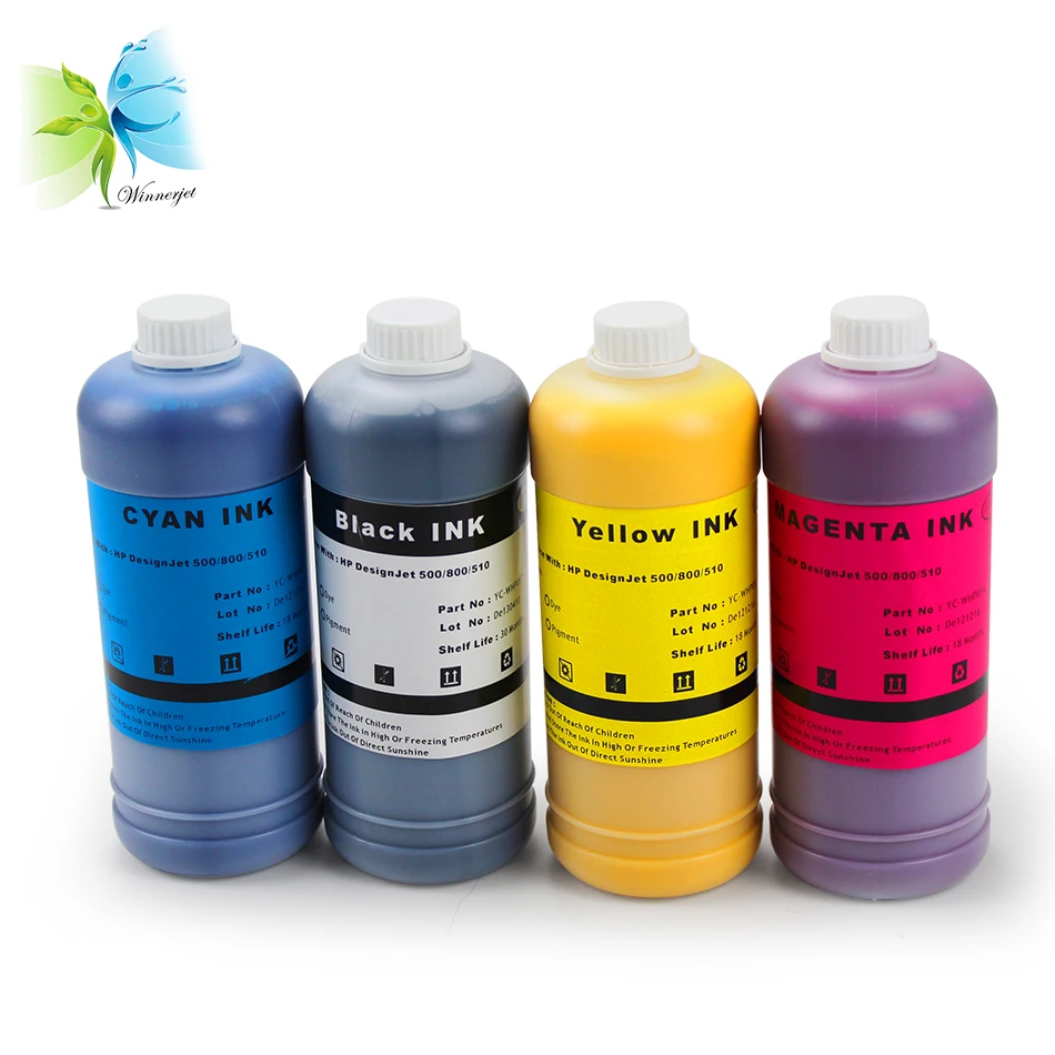 

Winnerjet Printing Fluency Pigment ink for HP 10 82 ink cartridge For HP designjet 500 800 510 printer