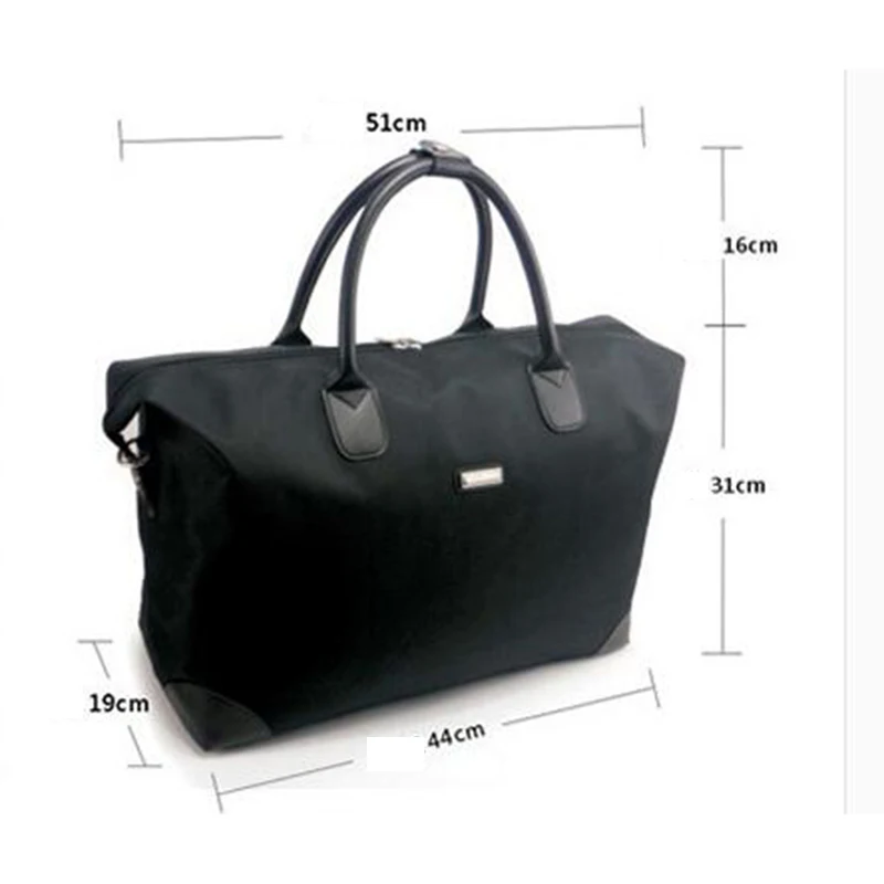 Дорожная сумка для мужчин X094 водонепроницаемая вместительная Черная из ткани