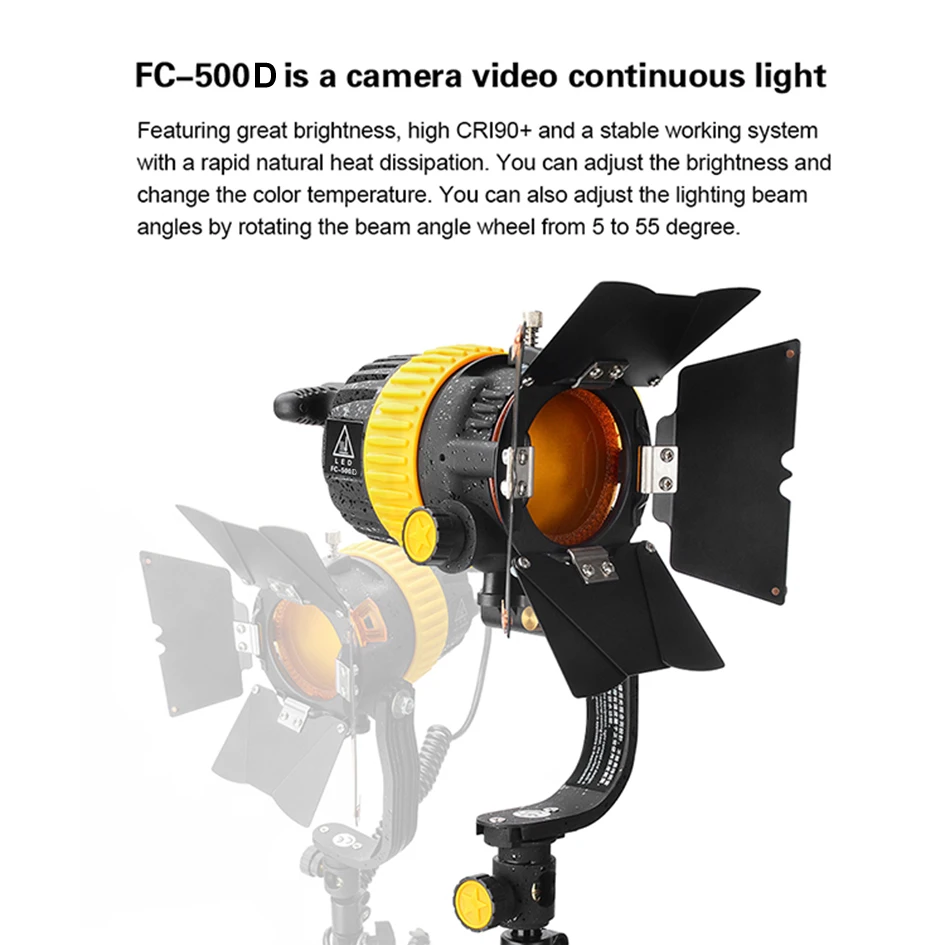 ALUMOTECH High CRI LED Spotlight 50WX3 + StandX3 Зонт ReflectorX3 комплект для съемочной камеры и