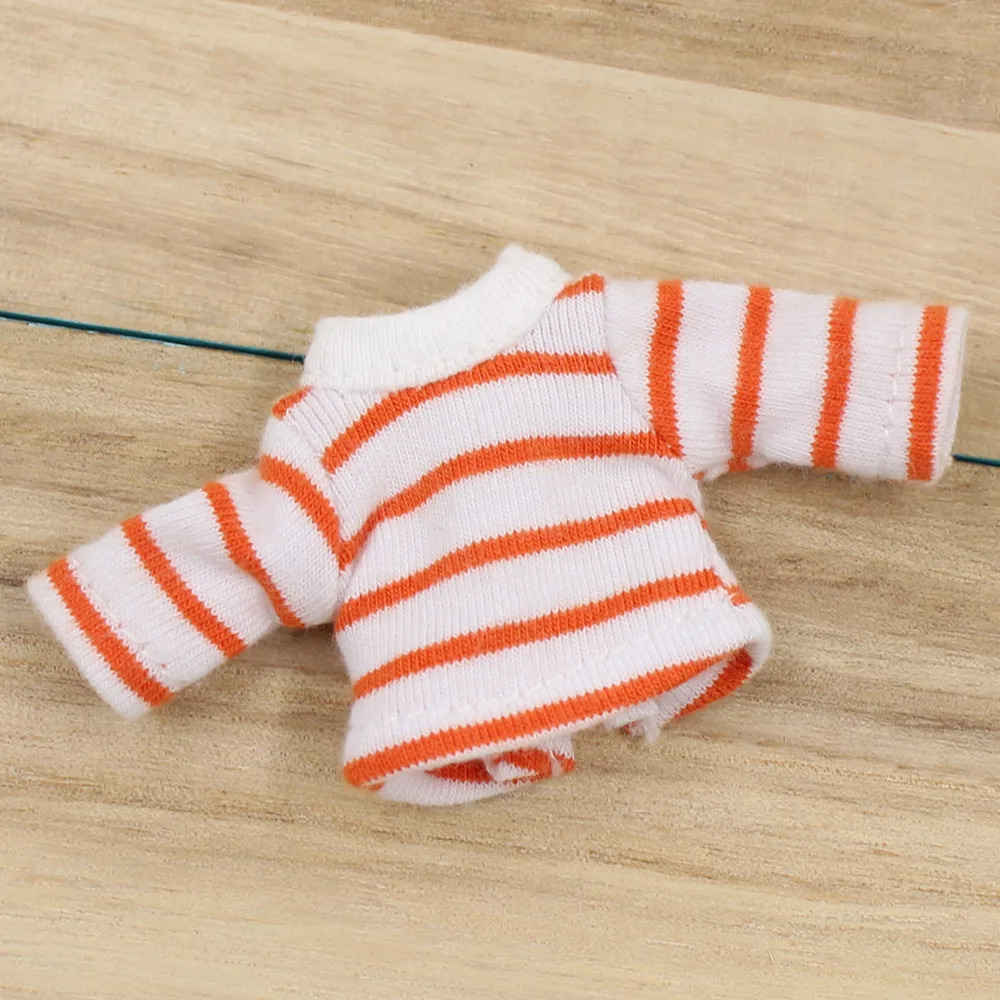 1/8 BJD кукольная одежда, розовые брюки на подтяжках и оранжевая рубашка в полоску для 1/8, 20 см, кукла Додо