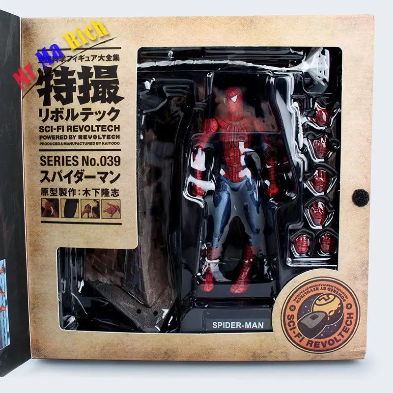 Sci fi Revoltech серия No.039 Человек паук фигурка Juguetes ПВХ дети игрушки Brinquedos 14 см|spiderman