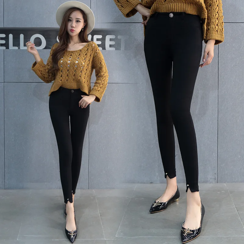 PADAUNGY High Waist Pencil Pants Slim Fit Trousers Ankle Length Jeggings Autumn Winter Pantalon Femme Skinny Plus Size Jegging | Женская