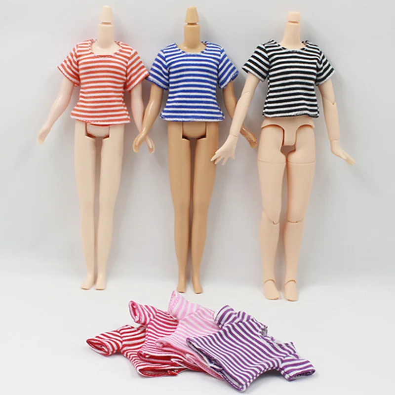 Одежда для Blyth dol короткая футболка в полоску милая одежда ледяных dbs 1/6 bjd|Куклы| |
