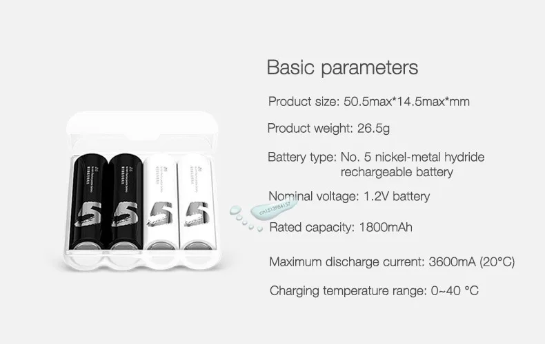 20 шт./лот Xiaomi перезаряжаемая батарея AA 1800 мАч 1 2 в Ni MH ZMI ZI5 блок батарей для