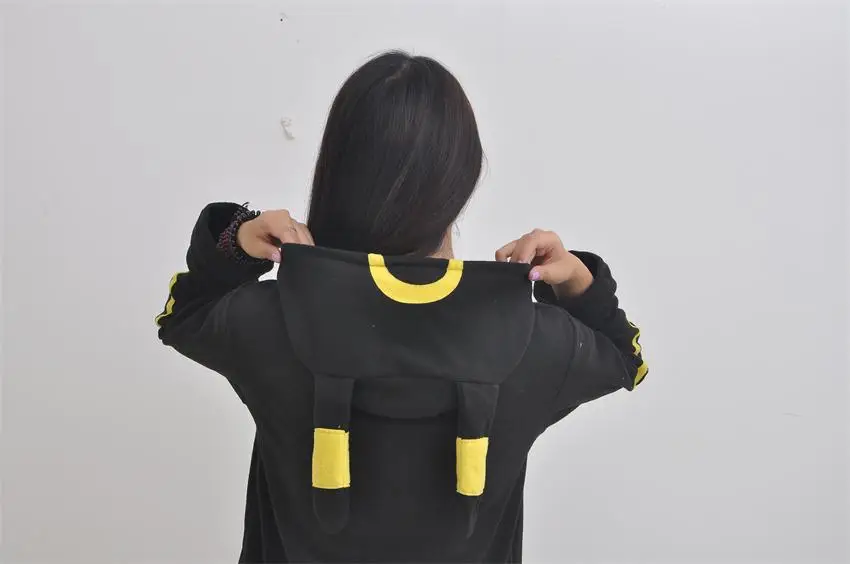 Женский черный Umbreon Толстовка Верхняя одежда куртка Косплей костюмы унисекс