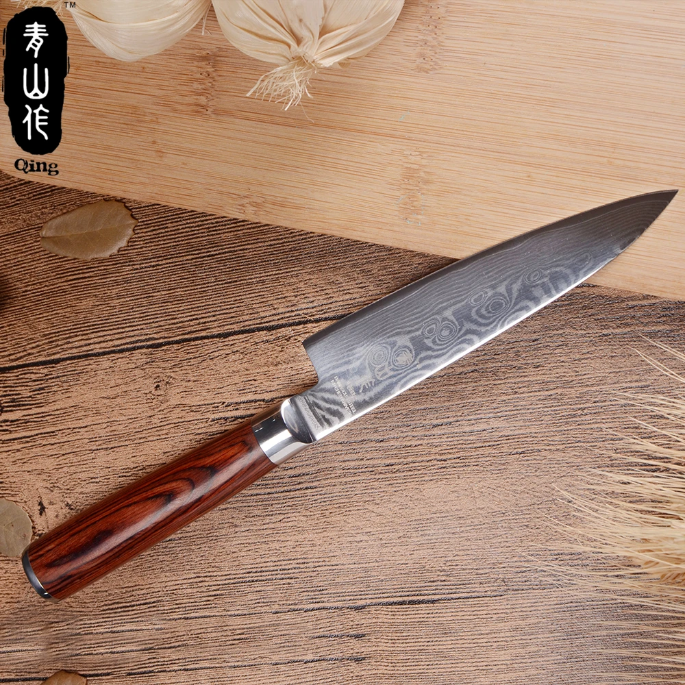 QING 6 &quot5&quot 5 &quot3 5&quot Дамасские кухонные ножи японский VG10 нож из дамасской стали