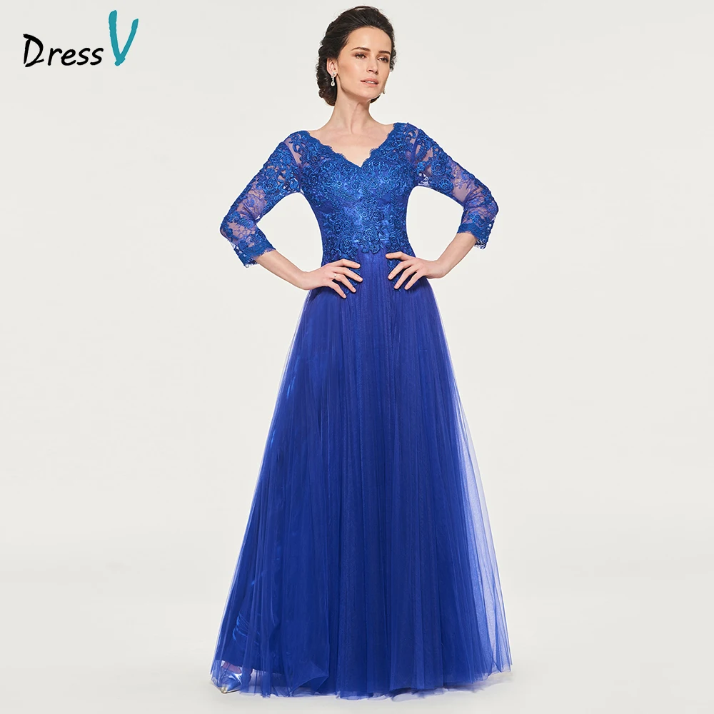 Платье для мамы и дочки Dressv длинное вечернее платье из тюля с треугольным вырезом