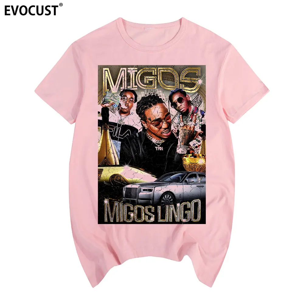 

Migos Quavo хип-хоп рэп футболка Хлопковая мужская футболка Новая модная футболка