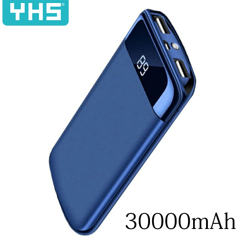 30000 мАч Внешний аккумулятор повербанк 2 USB LED портативное зарядное устройство для