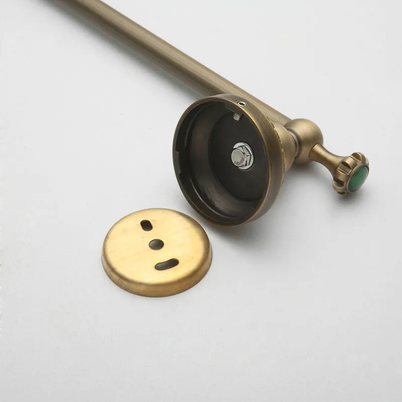 

Bathroom accessories Antique brass single towel bar bathroom green stone towel rack wall mounted antique bathroom towel bar 50cm