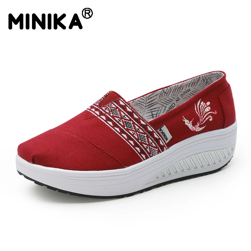 Minika/Дизайнерские женские кроссовки летние на танкетке Femme криперы Повседневная