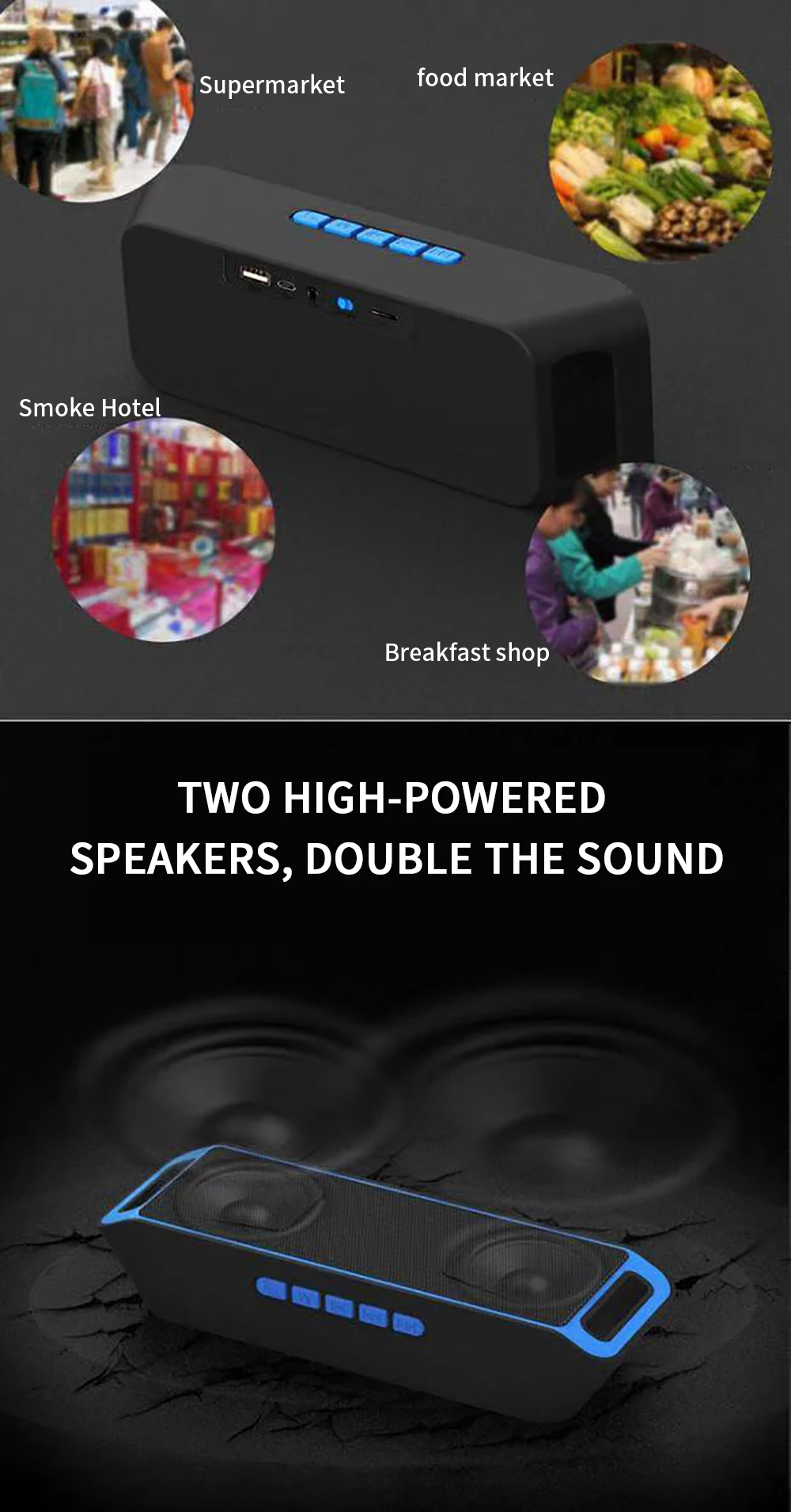 Портативная колонка колонка bluetooth беспроводной блютуз колонки портативная сабвуфер колонки портативный динамик стерео звук беспроводной мини динамик большой мощности для Android Iphone колонка портативная