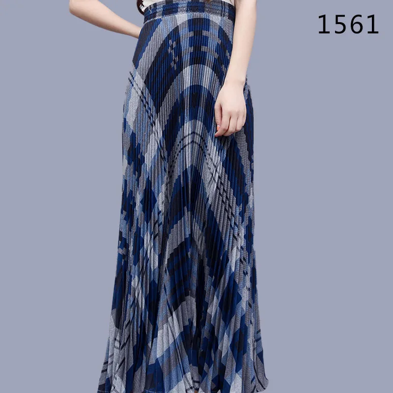 Женская длинная Плиссированная юбка праздничная теплая винтажная с принтом и